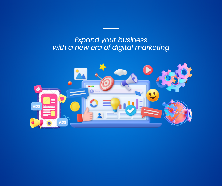 blue minimalist digital marketing facebook post